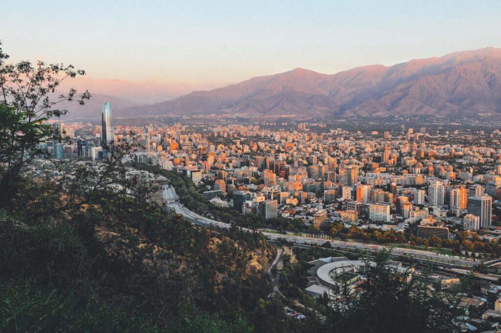 Santiago de Chile von oben.